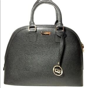 BCBG Paris Bowling Handbag Pebbled Faux Leather